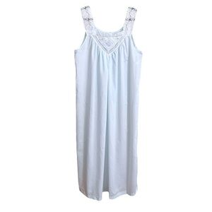 Vintage Sears Powder Blue Lace Nightgown Cottagecore Soft Girl Y2K Sleepwear M/L